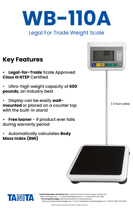 Tanita WB-110A Legal for Trade Scale - 600LB Capacity