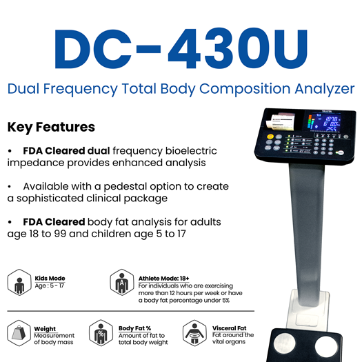 Tanita DC430U Dual Frequency Total Body Composition Analyzer